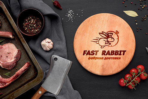 Фабрика доставки "Fast Rabbit". Дизайн логотипа.